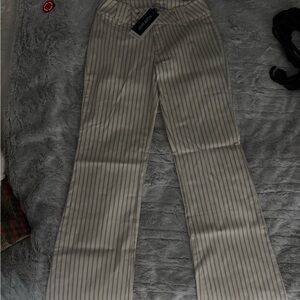 Tiger Mist Beige and White Striped Kittie Pant